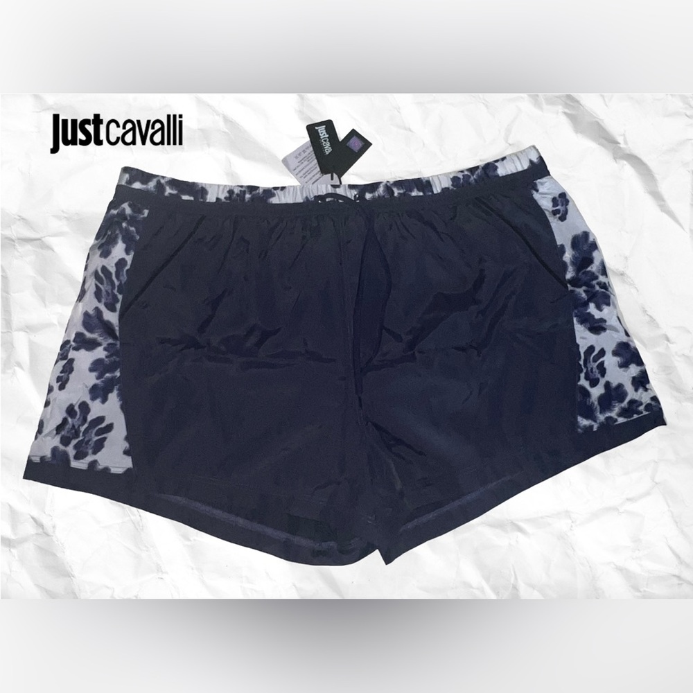 Just Cavalli Navy and White Swim Trunks